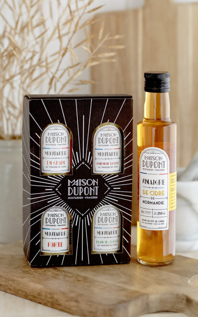 Coffret 4 Moutarde Artisanale Normande Vinaigre 250ml