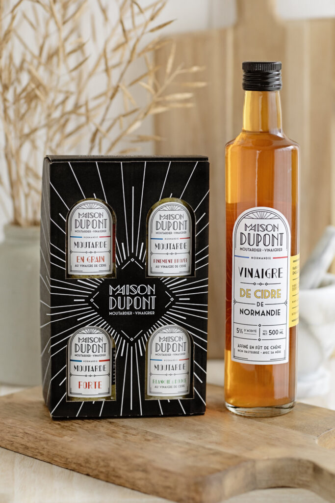 Coffret 4 Moutarde Artisanale Normande Vinaigre 500ml