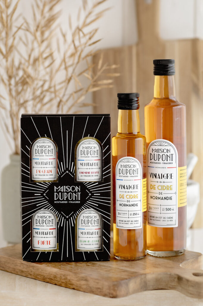 Coffret 4 Moutardes Normandes Vinaigre 500ml 250ml