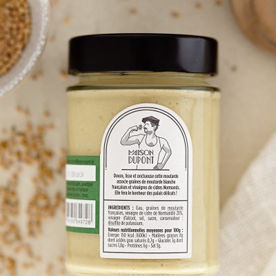 Moutarde Artisanale Normande Blanche Douce 195g Maison Dupont
